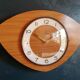 Vintage formica clock silent wall clock "Junghans mahogany"