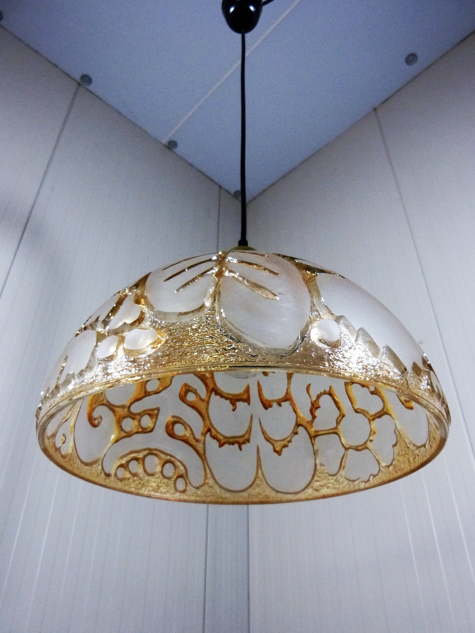 Peill & Putzler glass hanging lamp 1960-70’s