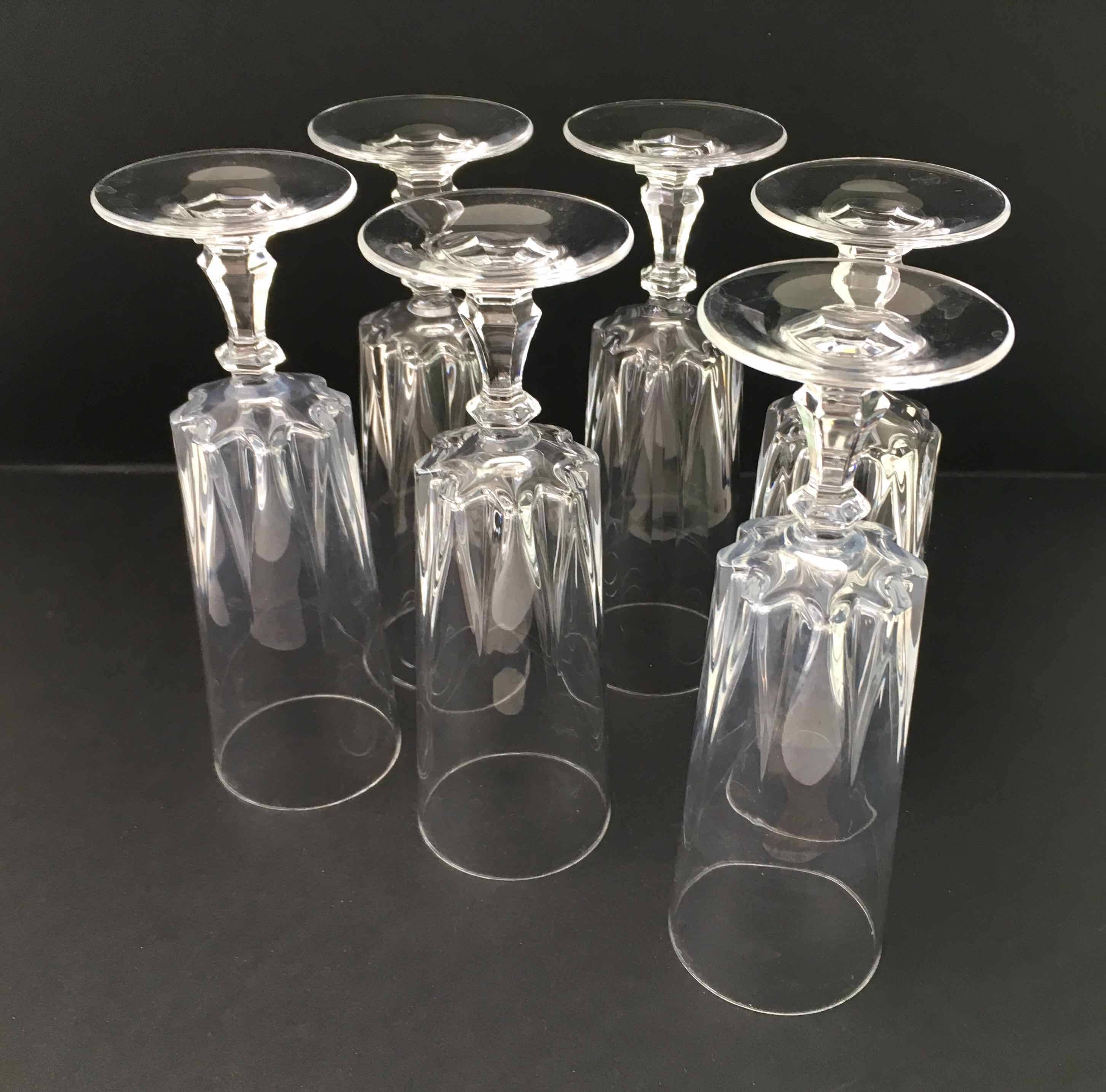 6 cut crystal flutes