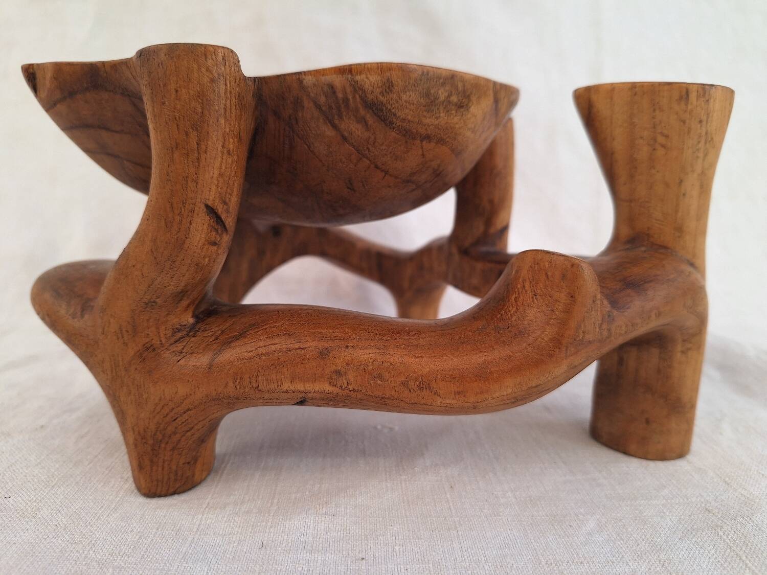 Carved wooden empty pocket.