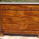 Ancienne commode Louis Philippe en noyer marbre blanc