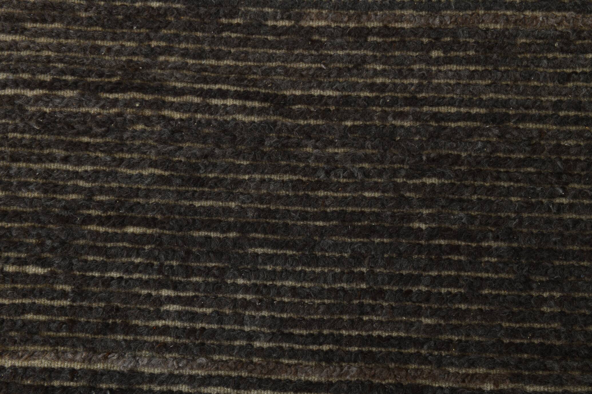 3x11 Vintage Dark Brown Super Soft Kilim Runner Rug, 94x345Cm