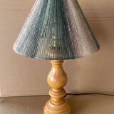 Old turned wood lamp