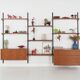 Modular shelving Kai Kristiansen, teak veneer, Danish design 1960s