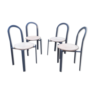 Série de 4 chaises vintage design année 80 éditeur Samo