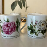 Porcelain cups rose pattern