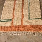 Handmade Beni Ourain Berber rug with colourful patterns, 1.5/2.5 m.