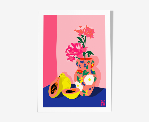Papaya - illustration en édition limitée, format A3 Elisa Brouet