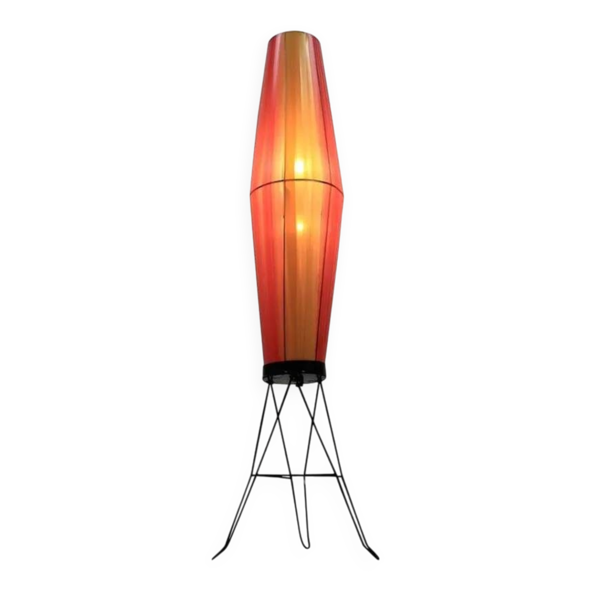Big Midcentury Space Age Rocket Lamp, 1970s
