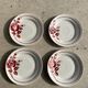 Set of 4 plates Sylvain Moulins des Loups burgundy rose decoration