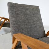 Mid-Century Modern Pair of Armchairs, 1950s, Czech Republic (New Ulphostery)