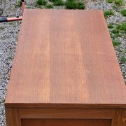 Vintage chest of drawers from the 50s in blond oak 4 drawers conical legs
