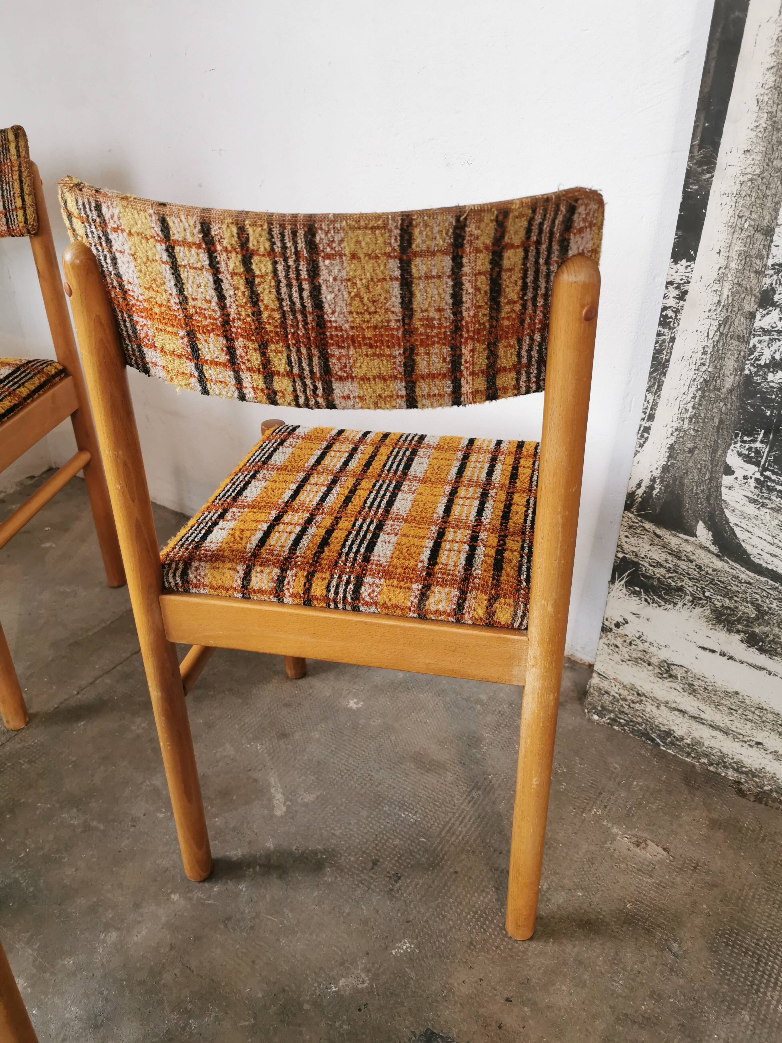 Set of 4 Baumann chairs, 70s