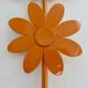 Grand miroir "fleur" 1970 en métal orange