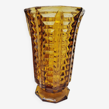Amber glass vase
