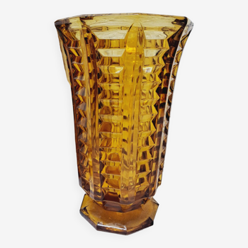 Vase verre ambré