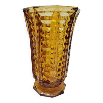 Amber glass vase