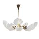 Beautiful chandelier, leaf type, Železny Brod Sklo ZBS, Czechoslovakia, 1970s.
