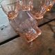 6 late Art Deco rosé glasses – molded star base