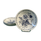 Set of 4 hollow plates Gien France vintage blue floral decorations signed