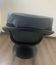 Scandinavian black leather armchair