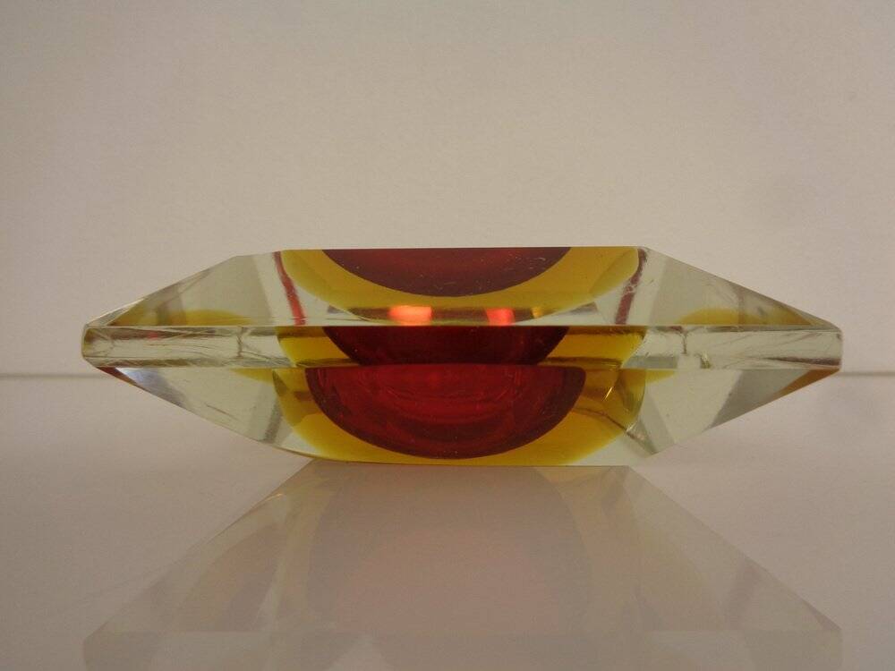 Sommerso Murano Glass Ashtray, Italy, 1960s