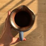 Blue ceramic pitcher