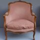 Ensemble de 3 larges bergères de style Louis XV en bois naturel