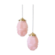 Art Deco glass suspensions from Clichy in pink – Skyscraper style