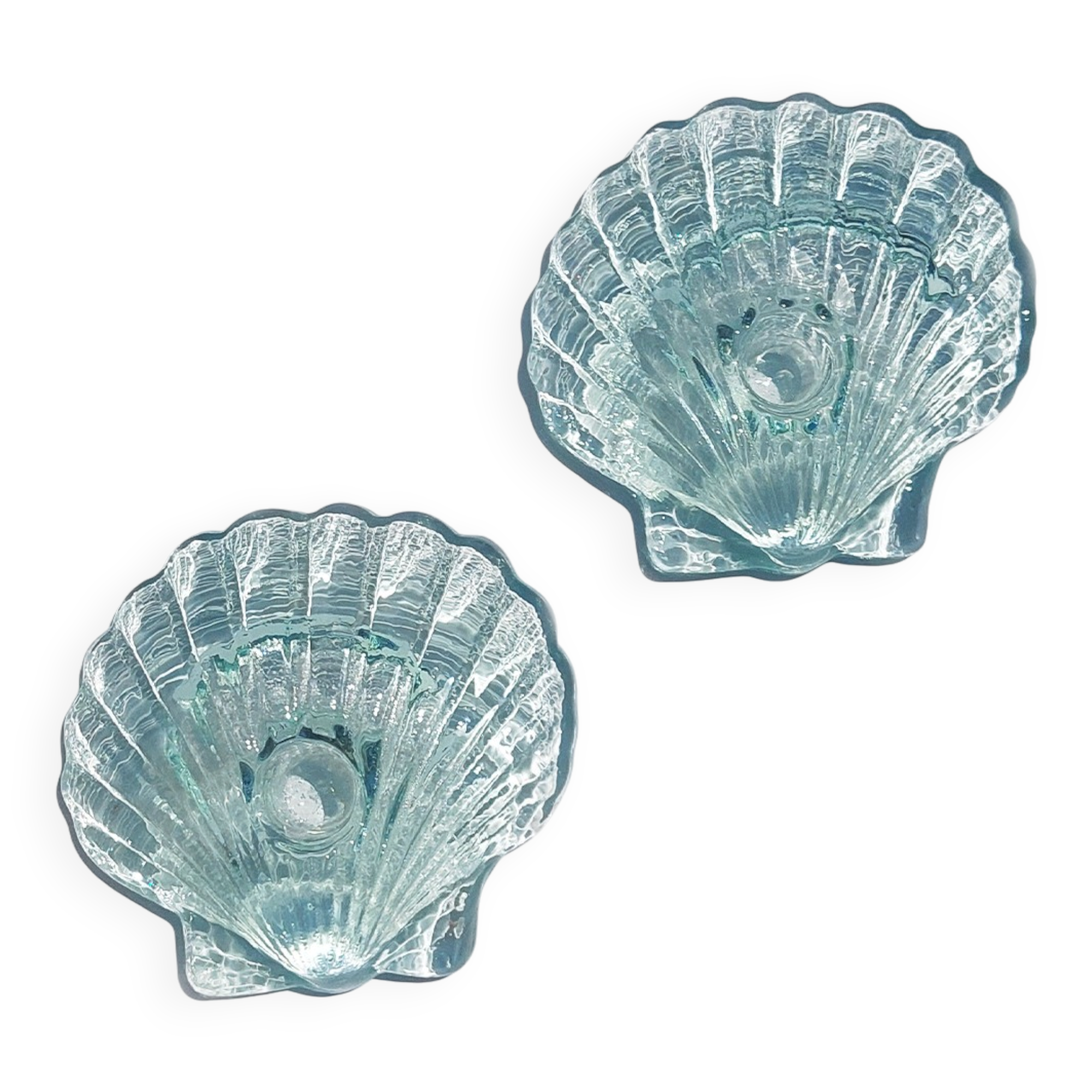 Pair of shell candlesticks
