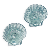 Paire de bougeoirs en coquillage
