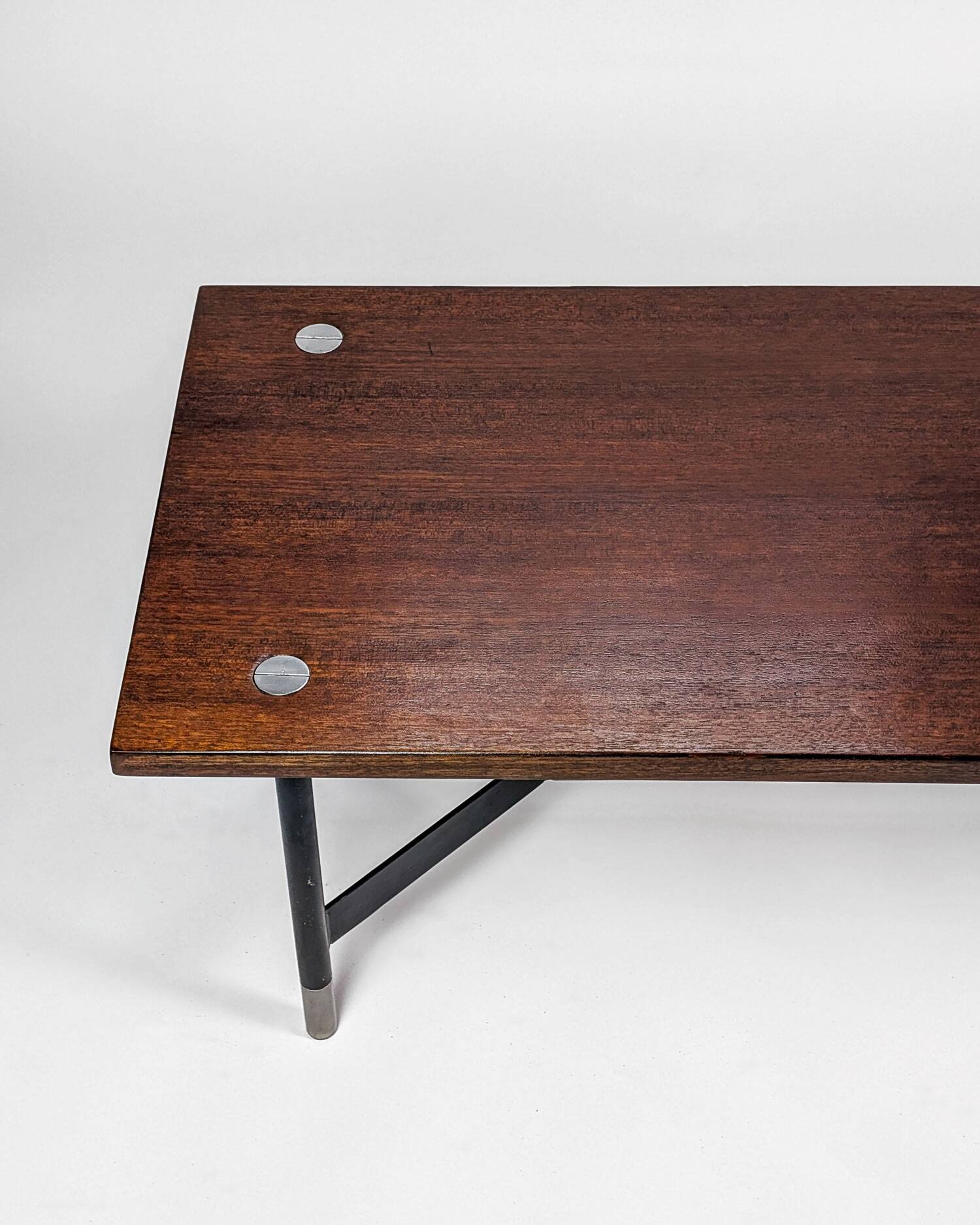 Banc italien en teck et métal, 1970