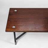 Banc italien en teck et métal, 1970