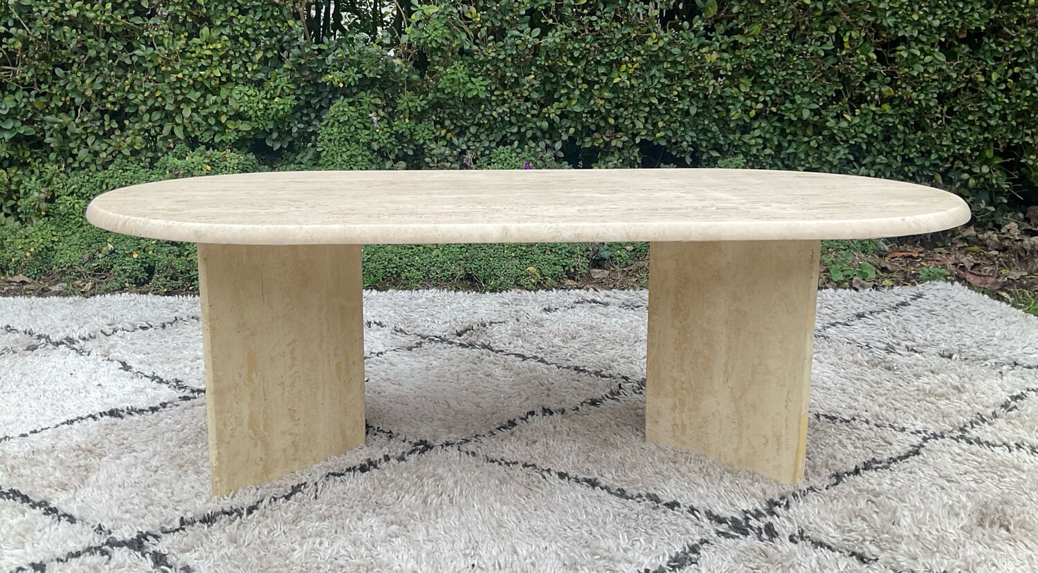 Travertine coffee table, 1970s.