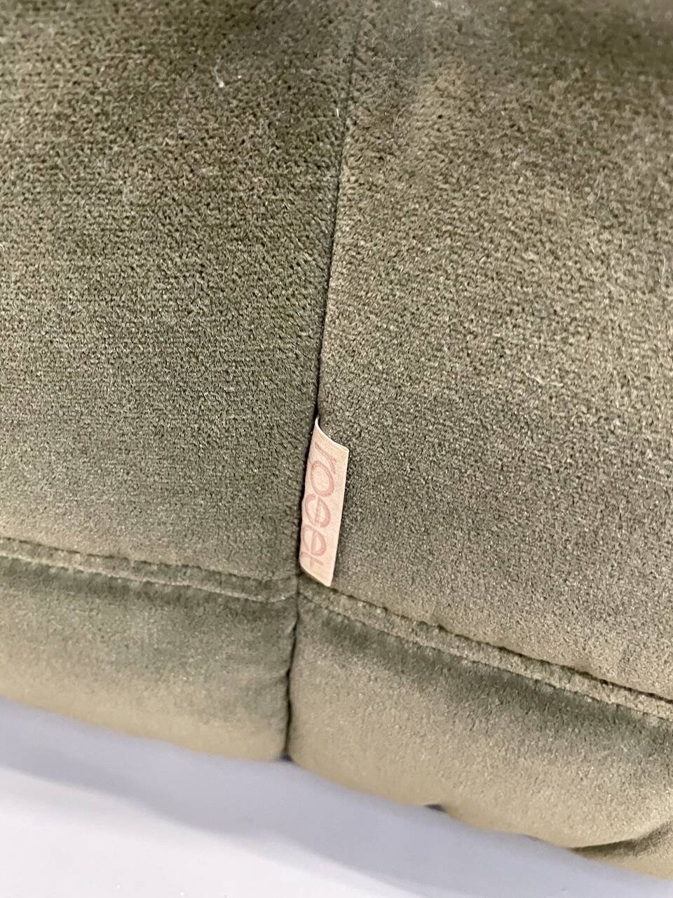 Vintage 2 and 3 seater green velvet togo set