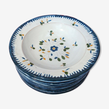 Assiettes en faience Pornic MBFA Verdon  pour salade crème ou autres