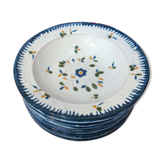 Assiettes en faience Pornic MBFA Verdon  pour salade crème ou autres