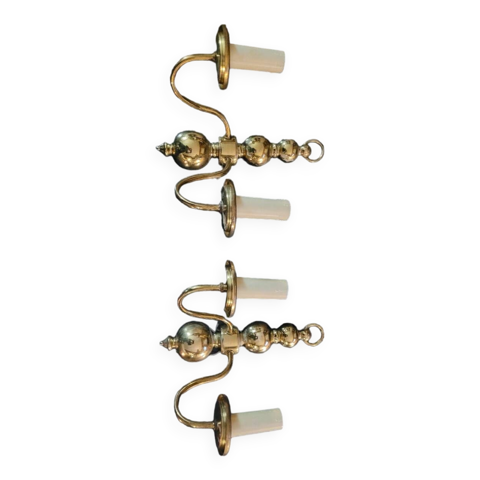 Pair of brass wall lights