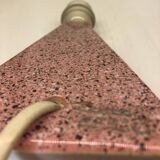 Pyramidal lamp base in Brussels porcelain with pink terrazzo effect