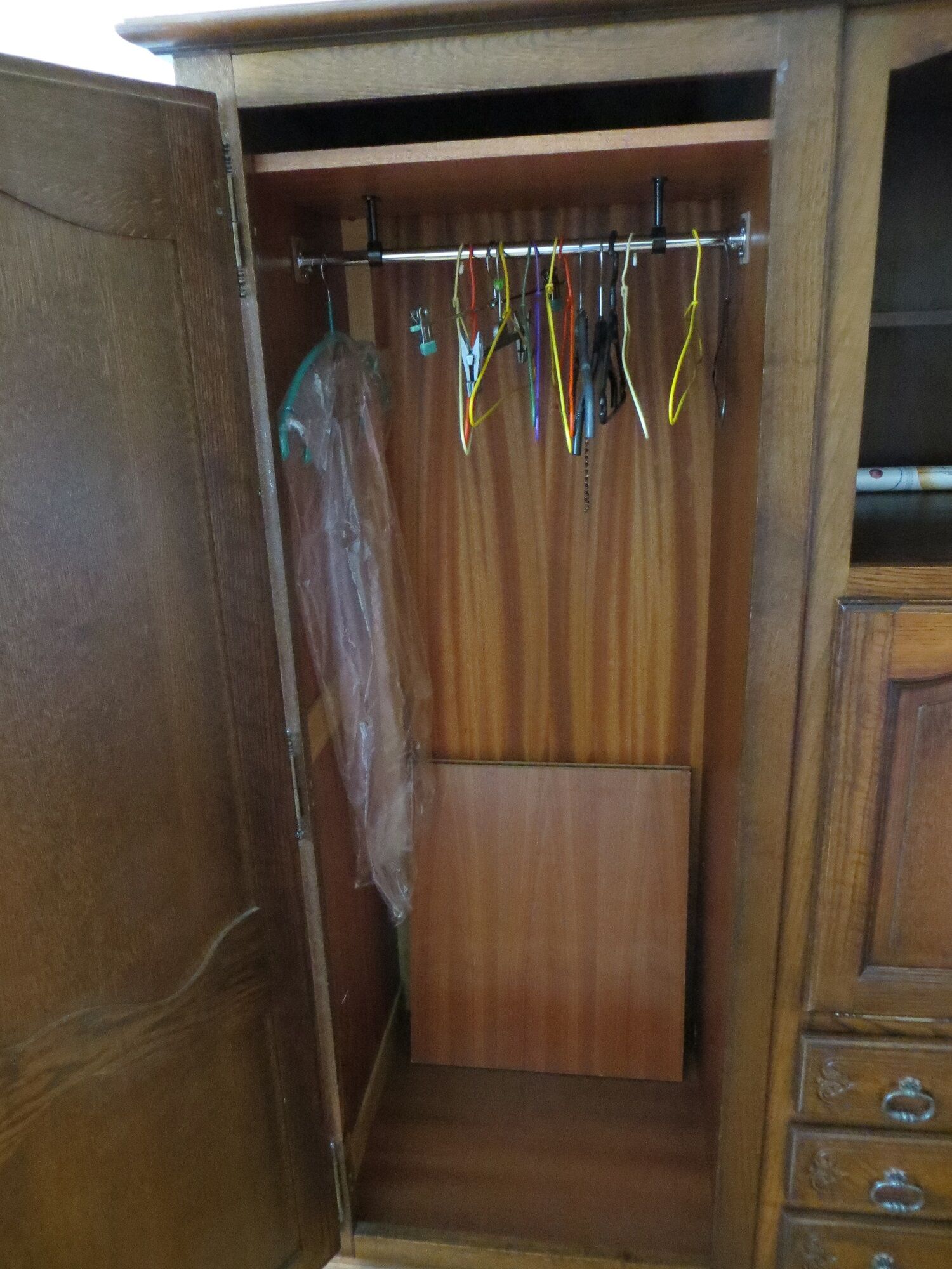 dark oak secretary armoire 1980s style