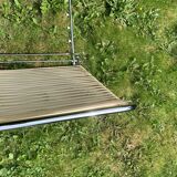 Torck - Vintage beach folder in chrome metal and white scoubidou