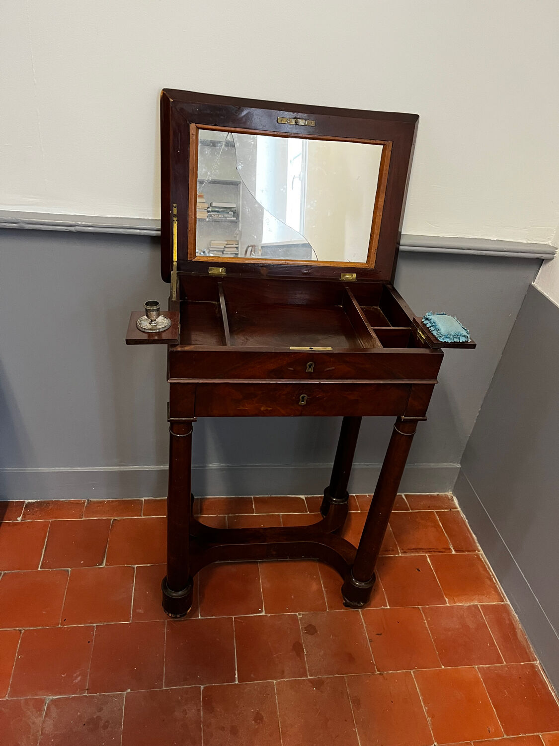 Empire period mahogany workbench