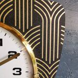 Vintage clock asymmetrical silent wall clock "Maty golden black"