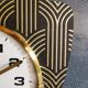 Vintage clock asymmetrical silent wall clock "Maty golden black"