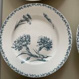 Set of 10 Lunéville ironstone soup plates, Oeillet model