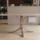 Oval table roche bobois in marble and chrome steel of the 70s
