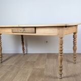 Raw wood farmhouse table