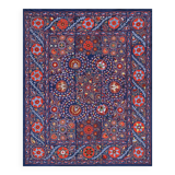 Hand knotted rug, vintage Turkish rug 245x303 cm