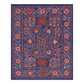 Hand knotted rug, vintage Turkish rug 245x303 cm