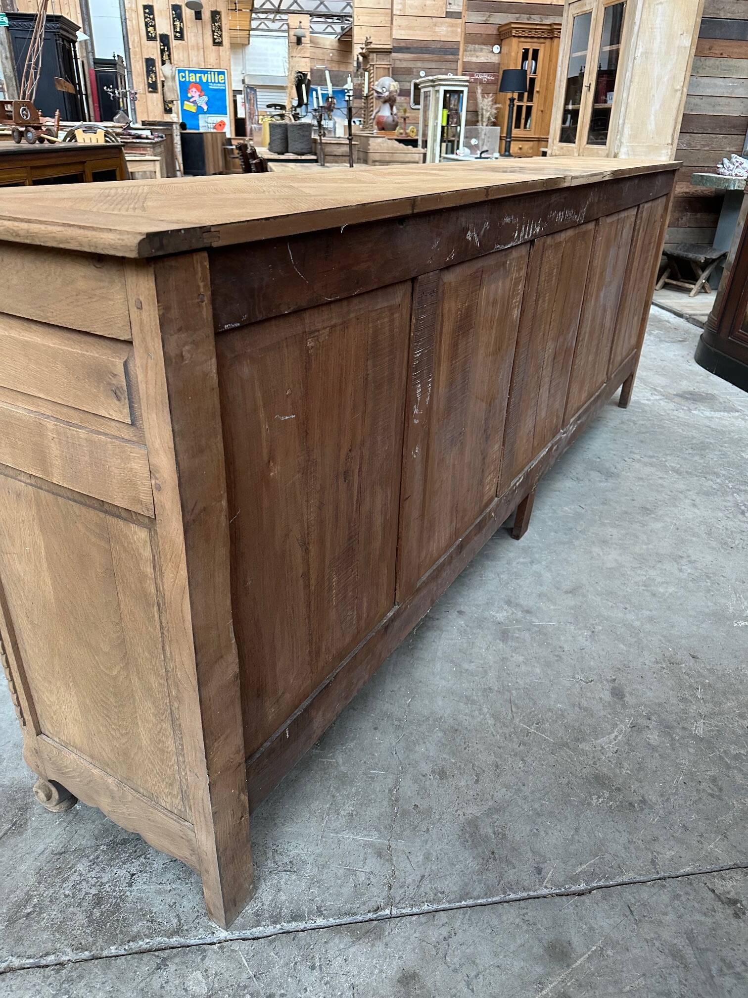 Huge mid-20th century sideboard in solid oak